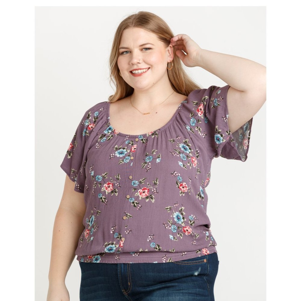 Women's Smocked Peasant Top